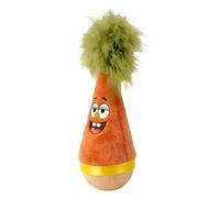 Rubu22a Wooden Wobble Toy for Cats Carrot Plush 18cm Angry and Cheerful Interactive Battery-Free (Orange)