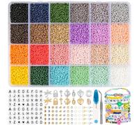 RUBY 2 mm Beads for Bracelet Making Beads 2 mm, Beads for Bracelets with 300 Beads Letters Kit Beads for Bracelet Making