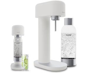 Ruby 2 Sparkling Water Maker - Silent Carbonated Water Machine Made of Robust Long-Lasting Aluminium & 1L Water Bottle - Without CO2 Cylinder - Colour White