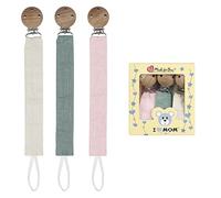 RUBY 3 Piece Dummy Chain Fabric Set, Dummy Chain Cotton, Cotton Dummy Chain for Girls and Boys, Dummy Chains with Beech Wood Clip (D)