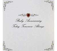 Ruby Anniversary - Quality Handmade Anniversary Card - AG38