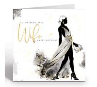 Ruby Ashley Birthday Card for Wife. Luxury Gold Foil Card. Recyclable & Made in the UK