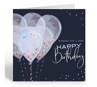 Ruby Ashley Birthday Cards for Men & Women. Happy Birthday Card for Him or Her with Balloons. Recyclable & Made in the UK Eco Friendly Birthday Card for Men and Women