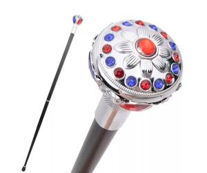 Ruby Blue Sapphire Hiking Cane, Luxury Gemstone Decorative Trekking Walking Stick, Sturdy Elegant Mobility Aid for Men Women(Blue-Red)