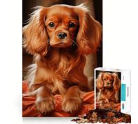 Ruby Cavalier King Charles Spaniel Jigsaw Puzzles 1000 Pieces for Adults Memory Gain Anxiety Relief Design Assembly Artistic Gift (38x26cm)