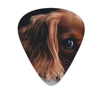 Ruby Cavalier King Charles Spaniel Puppy Dog,12 Pcs Guitar Pick,3 Different Thickness Plectrums for Acoustic Guitar Bass Ukulele (0.46mm 0.96mm 0.71mm)