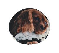 Ruby Cavalier King Charles Spaniel Puppy Dog,Shower Cap Nightcap Double Layer Waterproof Elastic Bath Cap Reusable Hair Cap