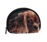 Ruby Cavalier King Charles Spaniel Puppy Dog, Women's Storage Bag Shell Makeup Bag Small Coin Purse Shell Change Pouch