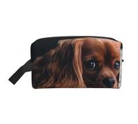 Ruby Cavalier King Charles Spaniel Puppy DogLarge Capacity Cosmetic Organizer，Travel Makeup Bag for Women