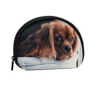 Ruby Cavalier King Charles Spaniel Puppy DogSmall Makeup Sanitary Napkin Storage Bag,Women's Cosmetic Coin Purse