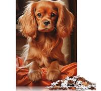 Ruby Cavalier King Charles Spaniel Puzzle Jigsaws 500 Pieces for Adults Wooden Puzzles for Adults Jigsaw Puzzles for Adult 500pcs (52x38cm)