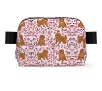 Ruby Cavoodle Cavapoo Dog Breed Cherry, Travel Bum Bag Square Waist Bag Casual Chest Bag Fanny Pack for Men Women