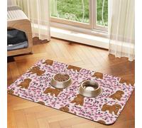Ruby Cavoodle Cavapoo Dog Breed Cherry,Waterproof Pet Feeding Mat,Cat Dog Placemats for Food and Water, PU Leather Food Mats,40x60cm