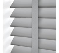 Ruby deals Custom Made to Measure Faux Wood Venetian Blinds Window - Easy Fit Child Safe Home Office -50mm Slats with Aluminum Headrail Tape Design Grey Venetian Blind, W75cm x L150cm