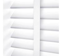 Ruby deals Custom Made to Measure Faux Wood Venetian Blinds Window - Easy Fit Child Safe Home Office -50mm Slats with Aluminum Headrail Tape Design White Venetian Blind, W105cm x L150cm