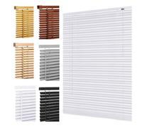 Ruby Deals Custom Made to Measure PVC Venetian Blinds Window 25mm Thin Slats Easy Fit Window Treatment Shutters Child Safe Home Office (White Embossed blinds W45 x 213Hcm)