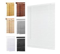 Ruby Deals Custom Made to Measure PVC Venetian Blinds Window 25mm Thin Slats Easy Fit Window Treatment Shutters Child Safe Home Office (White blinds W45 x 150H cm)