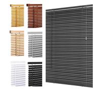 Ruby Deals Custom Made to Measure PVC Venetian Blinds Window 25mm Thin Slats Easy Fit Window Treatment Shutters Child Safe Home Office (Grey Embossed blinds W165 x 150Hcm)