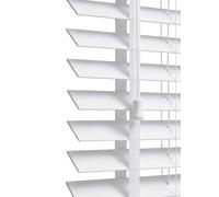 Ruby Deals Faux Wood Window Venetian Blinds with Tape - 50mm slats Trimmable Easy Fit Home Office White Window Blinds (114W x 150H cm)