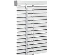 Ruby Deals PVC Venetian Blind Blinds Window 25mm Thin Slats Kitchen Window Blinds Treatments Easy Fit Curtains Trimmable Fittings Home Office(White 75W x 150H cm)
