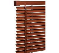 Ruby Deals PVC Venetian Blind Blinds Window 25mm Thin Slats Trimmable Window Blinds Treatments Easy Fit Curtains with Metal Headrail & Fittings Home Office(Walnut Wood Grain Effect 240W x 150H cm)
