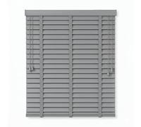 Ruby Deals Smooth Faux Wood Window Venetian Blinds with TAPE - 50mm slats TRIMMABLE Easy Fit Home Office White Window Blinds (Grey With Tape, 90W x 213H cm)
