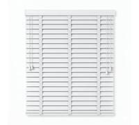 Ruby Deals Smooth Faux Wood Window Venetian Blinds with TAPE - 50mm slats TRIMMABLE Easy Fit Home Office White Window Blinds (White With Tape, 210W x 150H cm)