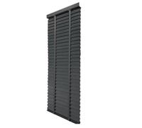 Ruby deals Tape Fauxwood wooden Grain venetian blinds 50mm Embossed Slats Trimmable Easy fit Windows blind Included Fittings 150cm width x 150cm Drop dark grey