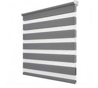 Ruby Deals Zebra Blinds Day and Night Roller Blind, Grey, W213 x H210 cm | Dual Layer Fabric Window Blinds, Light Filtering, No Drill or Drill Fit Blinds Curtains for Windows and Doors