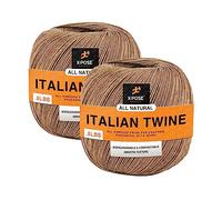 Ruby Italian Spring Twine - 4 ply 1/2 Pound Italian Ball Twine String - Upholstery Webbing - Natural Wax Coated Cord - for Upholstery Supplies, Reupholstery of Springs, and Furniture Repair 2 Pack