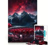 Ruby Mountain Range 1000 Pieces Jigsaws Adults Puzzles Think Smart Toy Home Activity Smooth Cut Xmas Surprise (50x75cm)