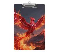 Ruby Phoenix Flame Clipboard,Decorative Clip Board Acrylic Clipboards with Low Profile Metal Clip for Office,Teachers,Standard Letter Size 8.5x12.5