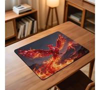 Ruby Phoenix Flame Desk Mat Washable Table Protector Waterproof Table Cover Protector Desk Placemats Heat Resistant Non-Slip Desks Cover for Desktop, Coffee Dining Tables 60x50cm
