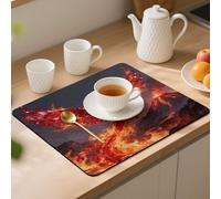 Ruby Phoenix Flame Desk Mat Washable Table Protector Waterproof Table Cover Protector Desk Placemats Heat Resistant Non-Slip Desks Cover for Desktop, Coffee Dining Tables 50x40cm