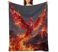 Ruby Phoenix Flame Flannel Throw Blanket Super Soft Lightweight Throw Blanket Fuzzy Comfy Flannel Blankets Warm Plush Throw Blankets for Couch Sofa Bed 30"x40"