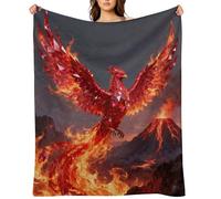 Ruby Phoenix Flame Flannel Throw Blanket Super Soft Lightweight Throw Blanket Fuzzy Comfy Flannel Blankets Warm Plush Throw Blankets for Couch Sofa Bed 40"x50"