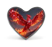 Ruby Phoenix Flame Lapel Pins Cute Heart Badge Brooches Unisex Metal Enamel Pin for Clothing, Hats, Bags & Backpacks