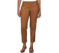 Ruby Rd. Womens Womens Petite Mid-Rise Pull-on Straight Solar Millennium Tech Ankle Pant, Chestnut, 8 Petite