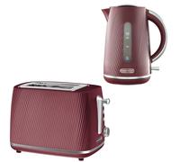 Ruby Red Cascade Jug Kettle & 2-Slice Toaster Set