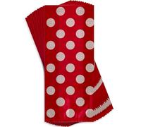 Ruby Red Polka Dots Cellophane Bags (27cm x 12cm) Pack of 20 - Stylish Gift and Treat Bags for Parties and Events