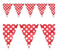 Ruby Red Polka Dots Flag Banner (3.6 meters) 1 Piece - Stylish and Eye-Catching Party Décor for Celebrations and Events