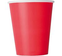 Ruby Red Solid Paper Cups (9oz) 14 Count - Vibrant, Eco-Friendly Disposable Drinkware for Parties and Events