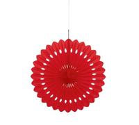 Ruby Red Solid Tissue Paper Fan (40cm) 1 Piece - Hanging Decoration for Party & Event Decor
