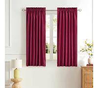 Ruby Red Velvet Curtains 63 inches for Living Room Luxury Room Darkening Noice Reducing Curtain Elegant Bedroom Thermal Insulated Crimson Modern Heavy Soundproof Rod Pocket Window Drapes 2 Panels
