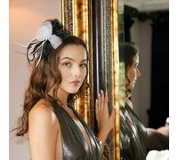 Ruby Rocks Sancha Fascinator - Black/White