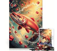 Ruby Salmon Stonimal 1000 Teenager Pieces Jigsaw Puzzle Memory Boost Calm Escape Pattern Assembly Warm Surprise (38x52cm)