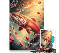 Ruby Salmon Stonimal Hard Jigsaw Puzzle for Adults 1000 Pieces Reason Skill Toy Family Time Tight Cut Art Collectible (38x26cm)