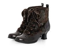 Ruby Shoo Beth Mid Heel Lace-Up Victorian Boot Bronze 4