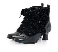 Ruby Shoo Beth Mid Heel Lace-Up Victorian Boot Jet Black 4