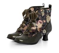 Ruby Shoo Beth Mid Heel Lace-Up Victorian Boot Olive 5